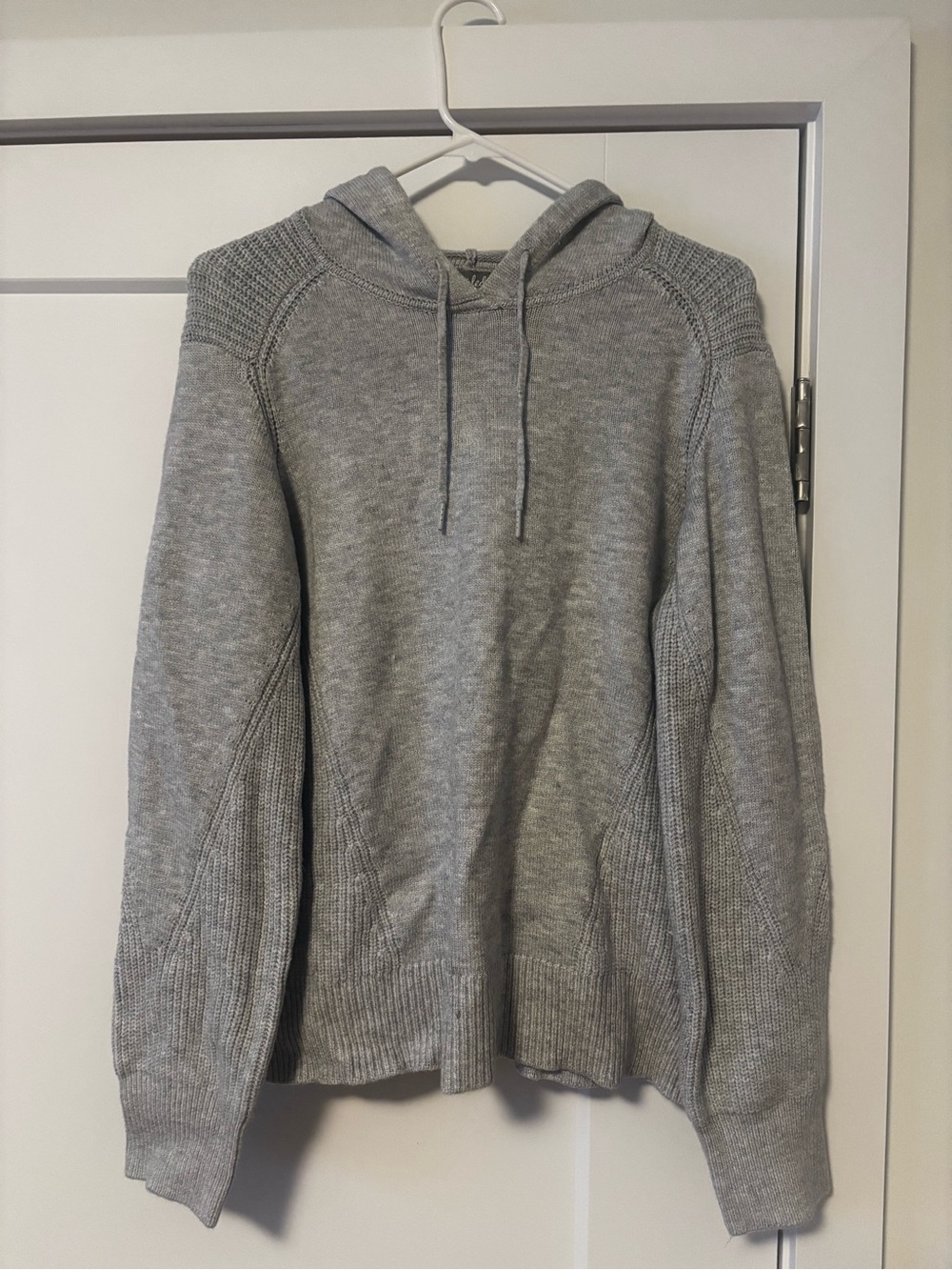 Gray Hooded Knit Sweater